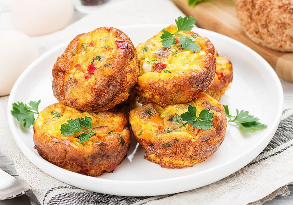 Frittata Egg Muffins on a white plate